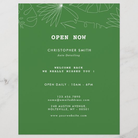 トロピカルオートディテールサービス チラシ (正面)