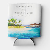 トロピカルオーバーウォーターヴィラシースケープビーチ結婚式 缶クーラー (正面)