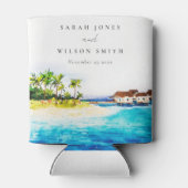 トロピカルオーバーウォーターヴィラシースケープビーチ結婚式 缶クーラー (裏面)