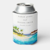 トロピカルオーバーウォーターヴィラシースケープビーチ結婚式 缶クーラー (缶裏面)