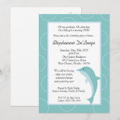 トロピカルオceanイルカの5x7誕生日パーティー招待状 招待状 (正面/裏面)