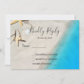 トロピカルオceanビーチウェディング出欠確認 招待状 (正面)