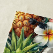 トロピカルカクテルとフローラデザイン ビーチタオル (インサイチュ)