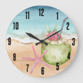 トロピカルカクテルアワービーチ ラージ壁時計 (正面)