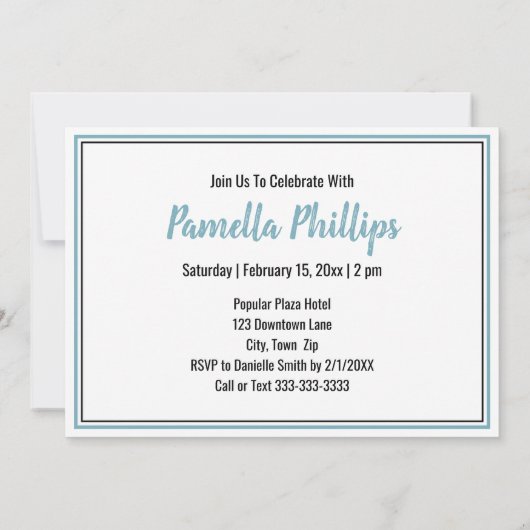 トロピカルカクテルアンブレラス55誕生日招待状 招待状 (裏面)