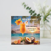 トロピカルカクテルサマービーチバースデーパーティー 招待状 (スタンド正面)