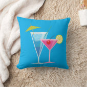 トロピカルカクテルサマーピローオンブルー クッション (ブランケット)