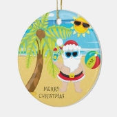 トロピカルカクテルサンタハワイアンクリスマス セラミックオーナメント (左)