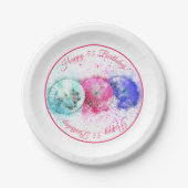 トロピカルカクテルドリンク傘55誕生日 ペーパープレート (正面)