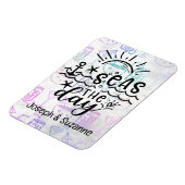 トロピカルカクテルパーソナライズされたシーズザデイクルーズ マグネット (左側)