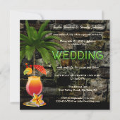トロピカルカクテルパーティーニュアフターウェディング 招待状 (正面)
