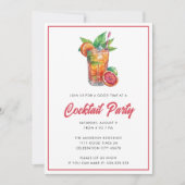 トロピカルカクテルパーティー バックヤード サマー ドリンク 招待状 (正面)