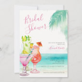 トロピカルカクテルビーチブライダルシャワー 招待状 (正面)