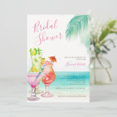 トロピカルカクテルビーチブライダルシャワー 招待状 (スタンド正面)