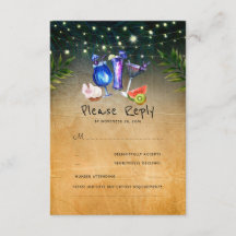 トロピカルカクテルビーチ結婚式RSVP