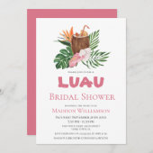 トロピカルカクテルフローラルアウ(ハワイ式宴会)ブライダルシャワー 招待状 (正面/裏面)