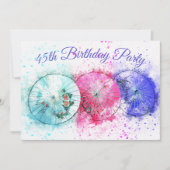 トロピカルカクテル傘45th誕生日招待状 招待状 (正面)