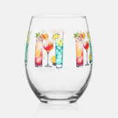 トロピカルカクテル名前をカスタムする ステムなしワイングラス (裏面)