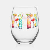 トロピカルカクテル名前をカスタムする ステムなしワイングラス (右)
