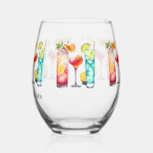 トロピカルカクテル名前をカスタムする ステムなしワイングラス (左)