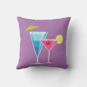 トロピカルカクテル夏の枕を紫 クッション (裏面)
