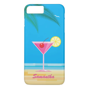 トロピカルカクテル&ビーチiPhone 7プラスケース iPhone 8 Plus/7 Plusケース