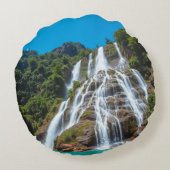 "トロピカルカスケード心地よい – ウォーターフォールセレニティ ラウンドクッション (裏面)