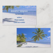 トロピカルカスタムビーチ海ヤシの木 名刺 (正面/裏面)