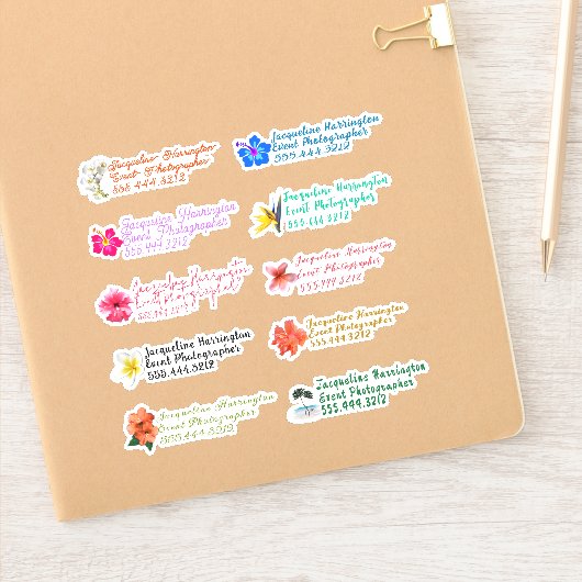 トロピカルカスタムフラワーズカットビニールシール シール (ノートブック)