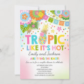 トロピカルカップルのシャワー招待状トロピカルシャワー 招待状 (正面)