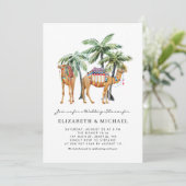 トロピカルカメルズパームツリーズデザートウェディングシャワー 招待状 (スタンド正面)