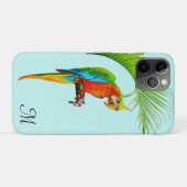 トロピカルカラフルなコンゴウインコとモノグラム Case-Mate iPhoneケース (裏面(横))