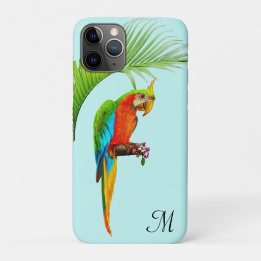 トロピカルカラフルなコンゴウインコとモノグラム Case-Mate iPhoneケース (裏)