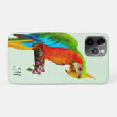 トロピカルカラフルコンゴウインコとモノグラムケースM Case-Mate iPhoneケース (裏面(横))