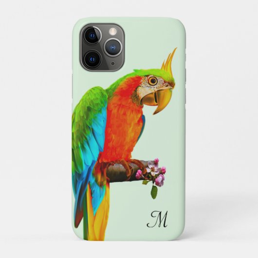 トロピカルカラフルコンゴウインコとモノグラムケースM Case-Mate iPhoneケース (裏)