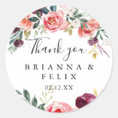 トロピカルカラフルサマーサンキュー結婚式の引き出物 ラウンドシール (正面)