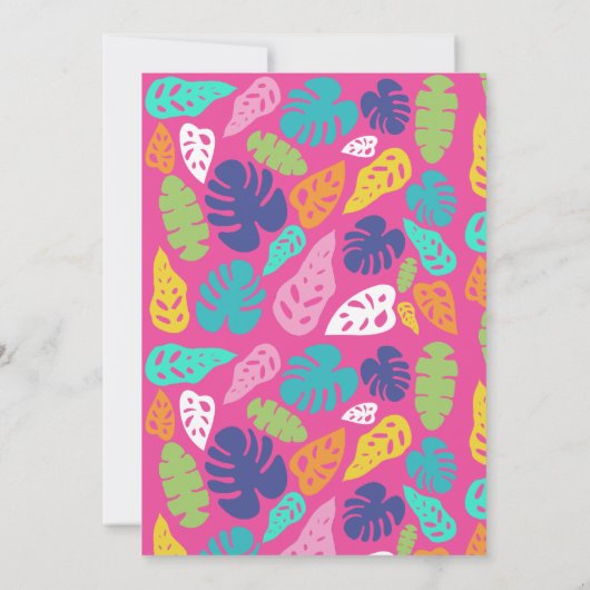 トロピカルカラフルサマー誕生日プールパーティー 招待状 (裏面)