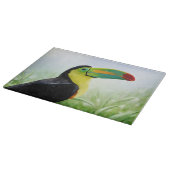 トロピカルカラフルバードブラックイエローグリーントゥーカン カッティングボード (角)