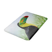 トロピカルカラフルバードブラックイエローグリーントゥーカン バスマット (アングル)