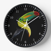 トロピカルカラフルバードブラックイエローグリーントゥーカン