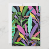 トロピカルカラフルバ葉ナナのブラックパターン 招待状 (裏面)