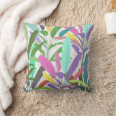 トロピカルカラフルバ葉ナナの白いパターン クッション (ブランケット)