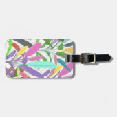 トロピカルカラフルバ葉ナナの白いパターン ラゲッジタグ (正面横)