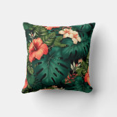 トロピカルカラフルパラダイスハワイアロハフラワーズ クッション (裏面)