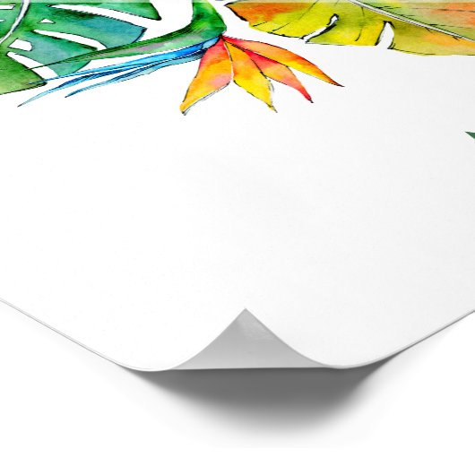 トロピカルカラフルパラダイスルアウ（ハワイ式宴会）ウェルカム結婚ズ ポスター (角)