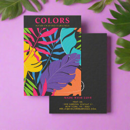 トロピカルカラフルパーム葉イヤリングホルダー