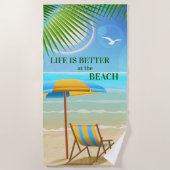 トロピカルカラフルビーチパラダイスタオル ビーチタオル (正面)