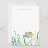 トロピカルカラフルフィッシュウォーターカラーノートカード ノートカード (正面)