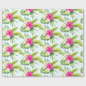 トロピカルカラフルフラワーバイブケパターン ラッピングペーパー (フラット)