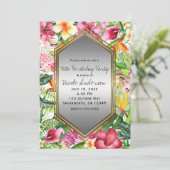 トロピカルカラフルフラワーバースデーパーティーAnyイベント 招待状 (スタンド正面)